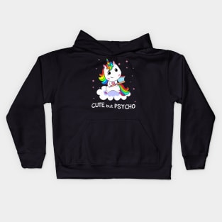 Cute But Psycho Unicorn Rainbow Tshirt Funny Kids Hoodie